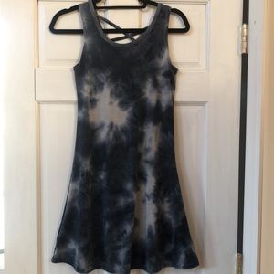 Tie dye t shirt dress size small, navy and white
